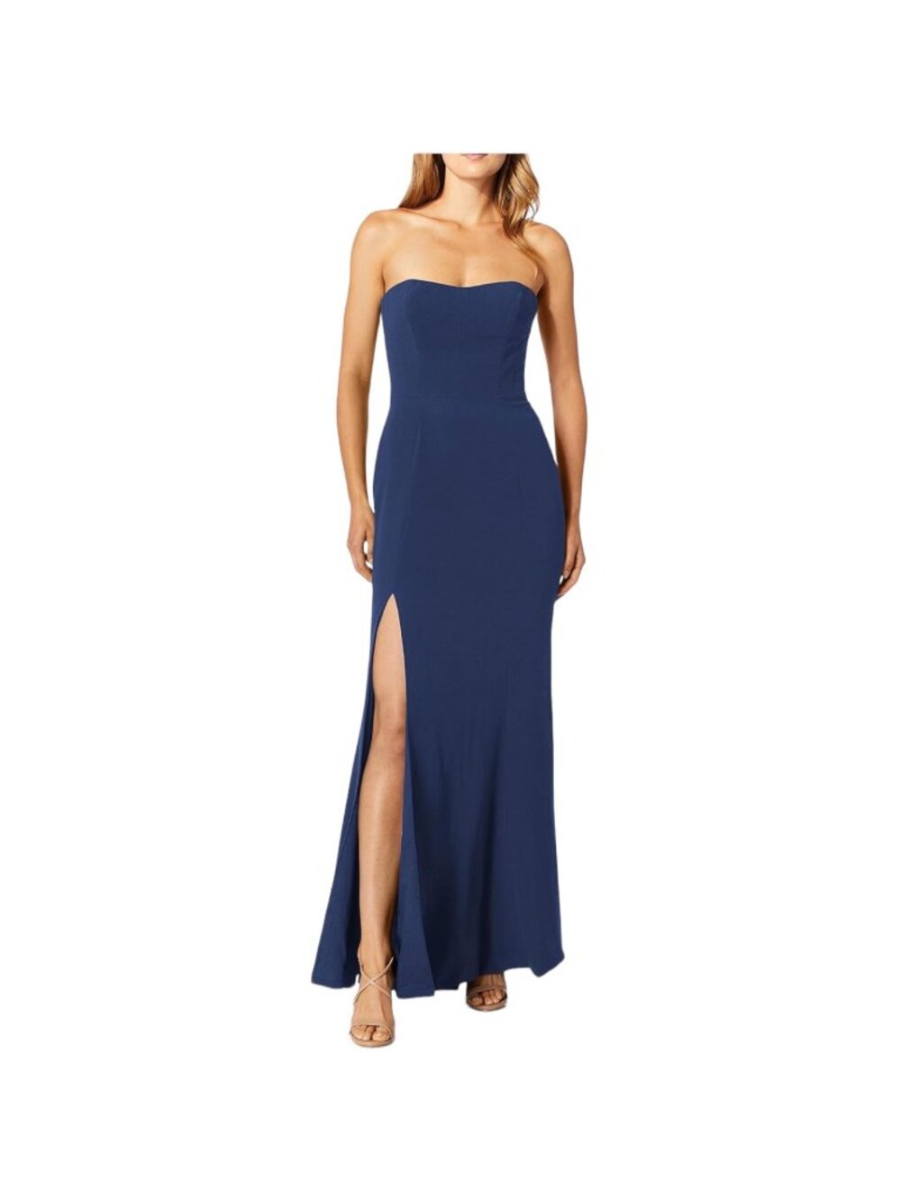 Dress The Population NWT $298 Women's Ellen Strapless Trumpet Gown, Blue Size XL